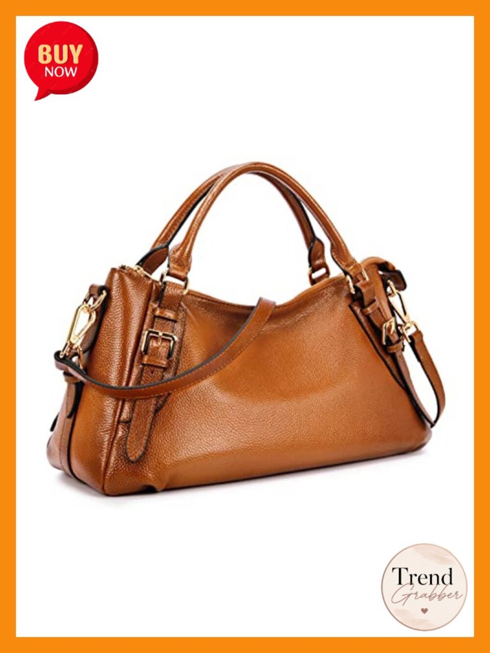 Genuine Leather Satchel Hobo Bag Top Handle Crossbody Purse